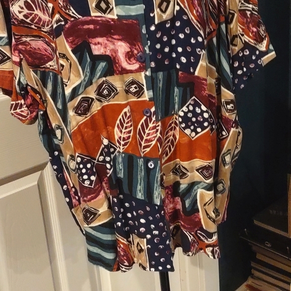 Vintage Caliché Blouse Abstract Leaf - Picture 4 of 12